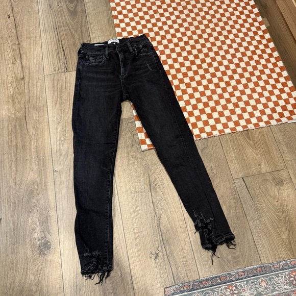Agolde Denim - Agolde Black Skinny Distressed Jeans 26